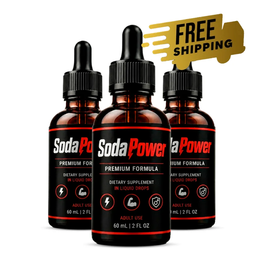 SodaPower 3-bottle pack — 90-day supply for men's energy and stamina